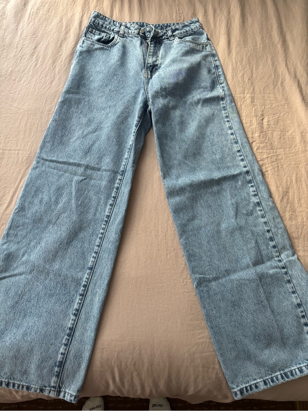 High-Rise Wide Leg Women's Jeans - Light Blue